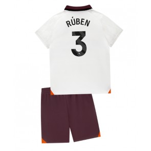 Manchester City Ruben Dias #3 Borta Kläder Barn 2023-24 Kortärmad (+ Korta byxor)